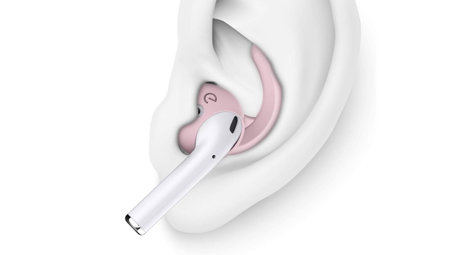 earbuddyz 2.0 ear hook an illustration of the earbuddyz ear hooks for airpods fitting securely in a human ear